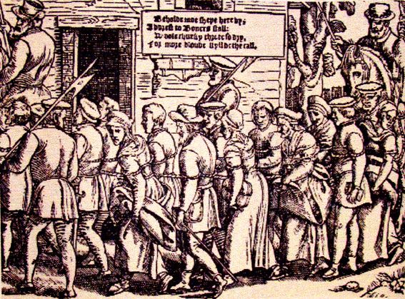 Arrestation de puritains en Angleterre au début du 17ème siècle. 