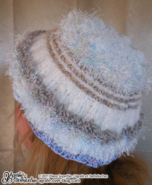 TRICOT : Bonnet givré facile à tricoter - Agrafe et fanfreluches