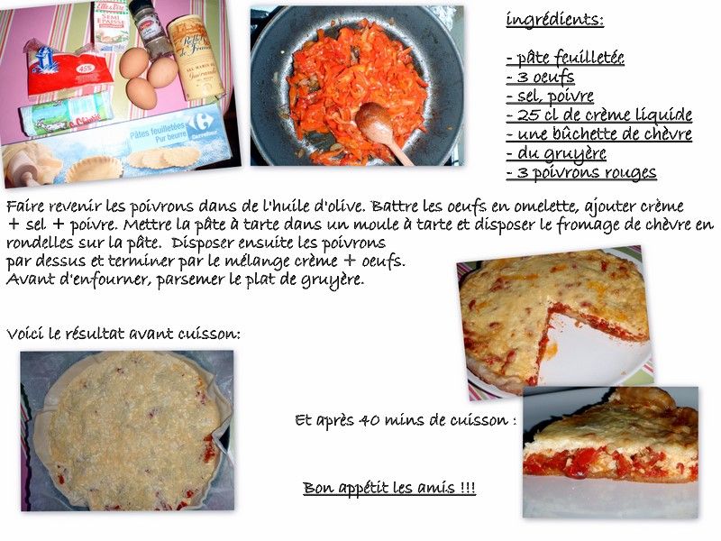 quiche chèvre et poivrons