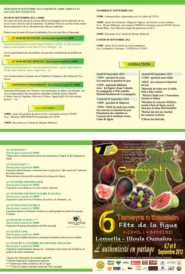 Programme Fte de la figue 2012