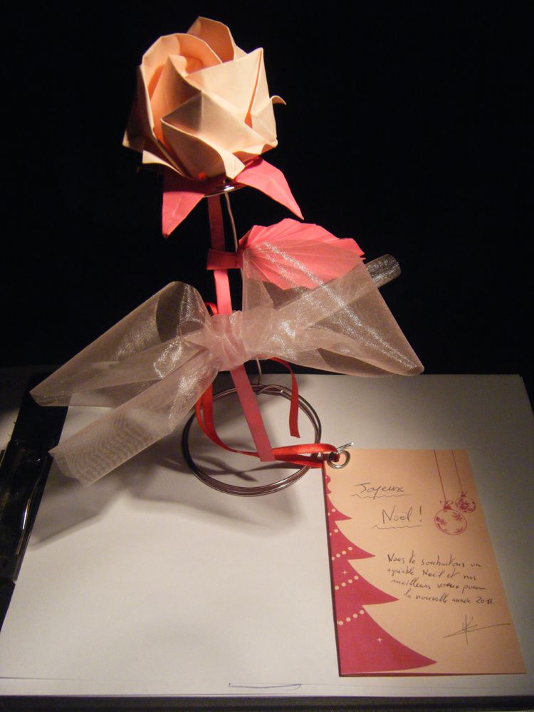 rose origami voeux offrir cadeau
