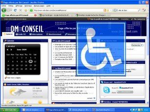 Logo accès handicapé sur page d'acceuil site DM Conseil