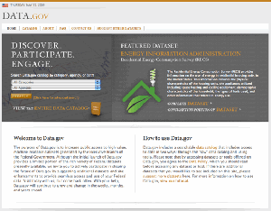 Page d'accueil de Data.gov