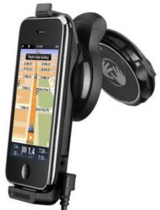 iPhone avec application gps TomTom et support pour voiture