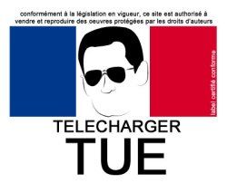 Drapeau français avec silhouette et slogan