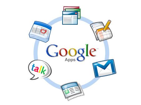 Symboles des Google Apps gravitant autour du logo