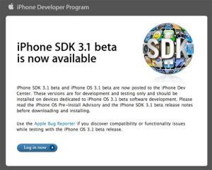 Image écran du téléchargement de OS 3.1 SDK