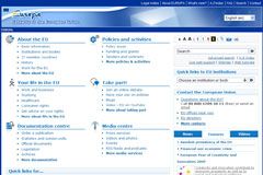 Page d'accueil du site Europa