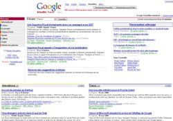 Page d'accueil de Googla news