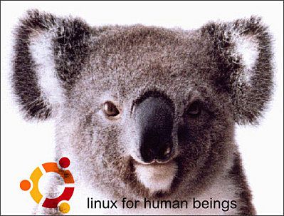 Photo d'une tête de koala avec sympbole Ubuntu