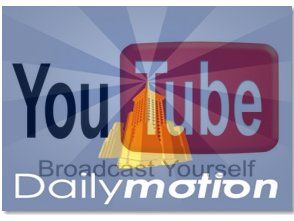 Logos de Youtube et dailymotion superposés