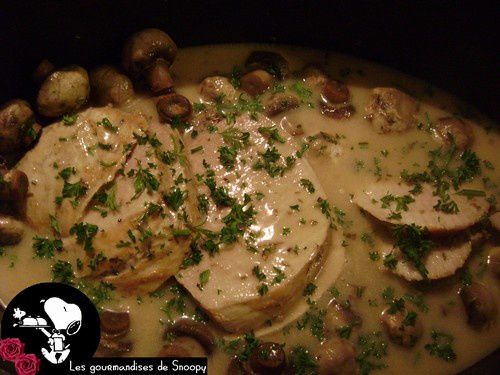 Rôti de porc aux champignons de Paris - Une toquée en cuisine