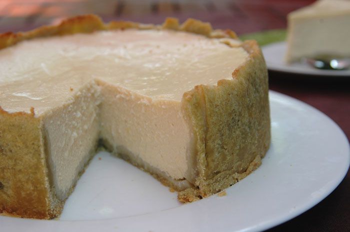 Cheesecake au tofu sur une base au thé vert matcha