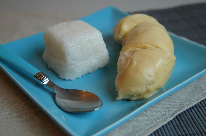 Durian et riz au lait de coco