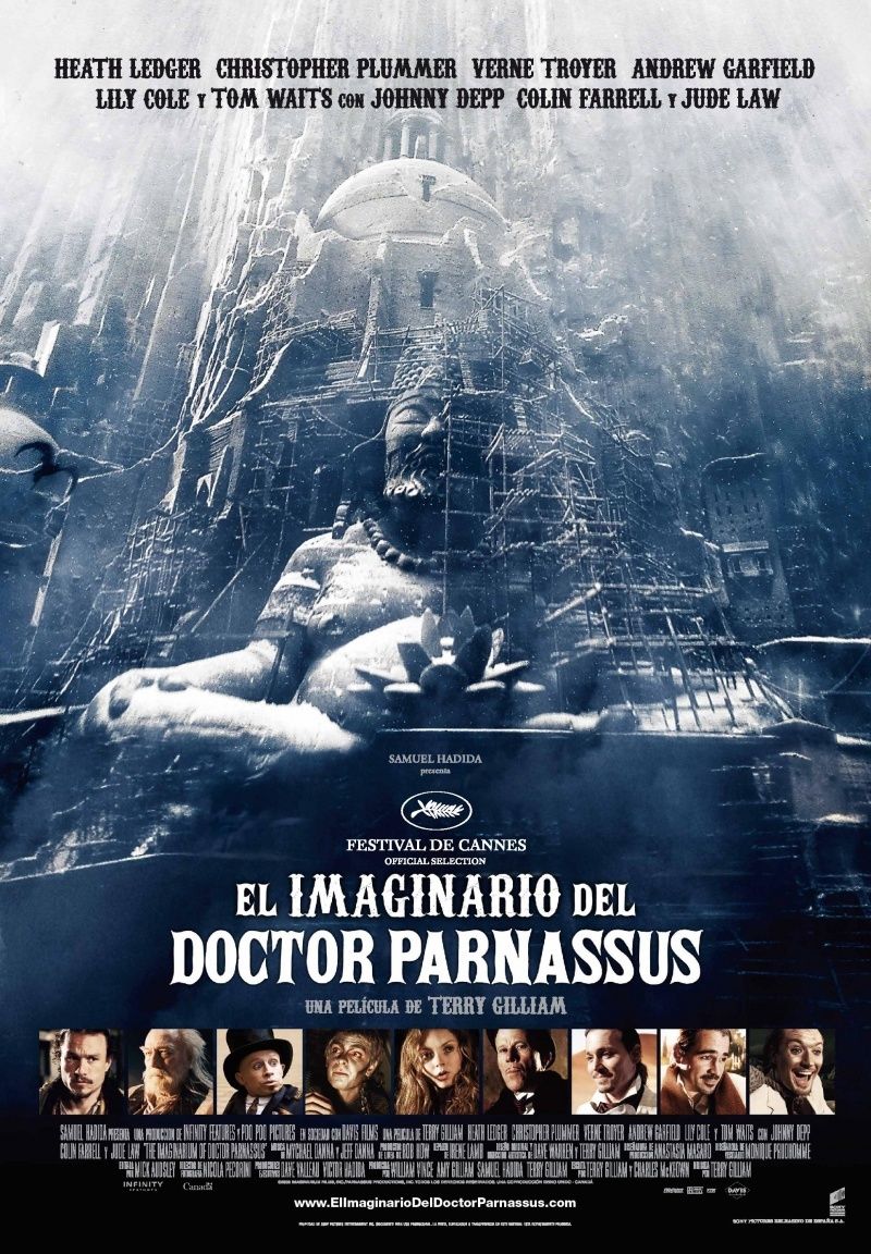 Affiche du film L'Imaginarium du Docteur Parnassus de Terry Gillian avec Heath Ledger, Johnny Depp, Jude Law, Colin Farrell et Christopher Plummer
