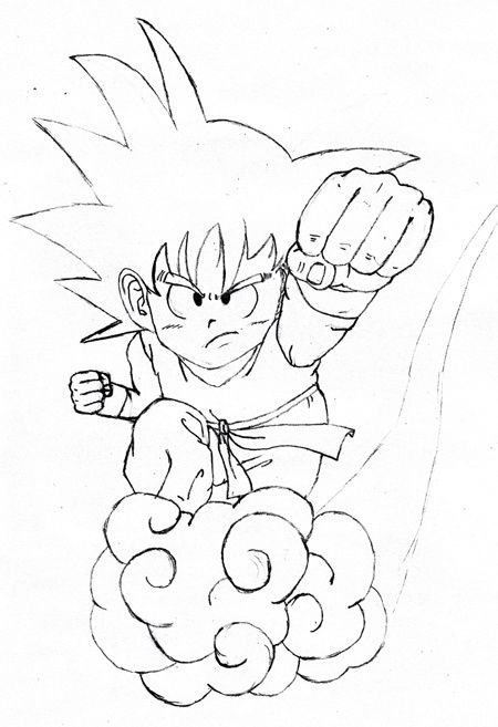 Sangoku sur son nuage magique 2ème étape  Le blog de Sylvaone