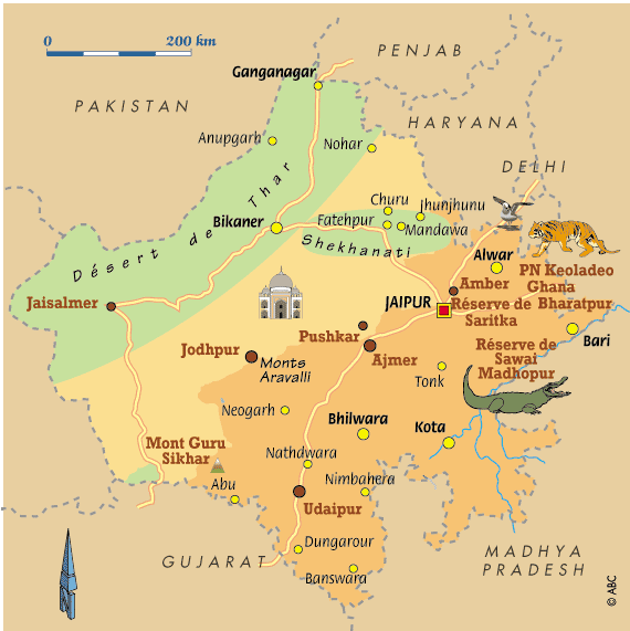 Carte Rajasthan Villes Shekhawati Carte Rajasthan Villes Shekhawati