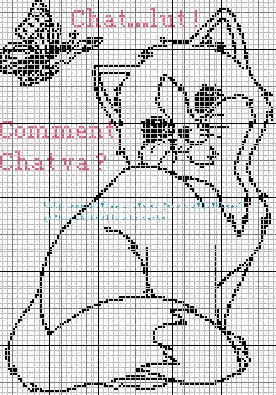 Chat...lut !!!!! - Le blog de 7 à la maison, point de croix, tricot, grilles  gratuites...