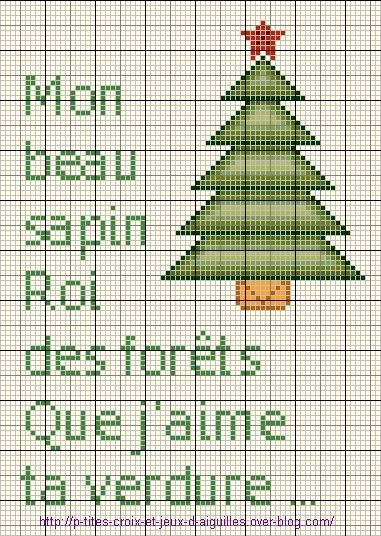 Grille gratuite : Mon Beau Sapin - Le blog de 7 à la maison, point de  croix, tricot, grilles gratuites...