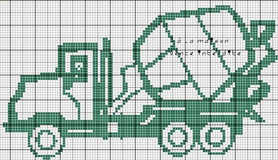 grilles gratuites : camions - Le blog de 7 à la maison, point de croix,  tricot, grilles gratuites...