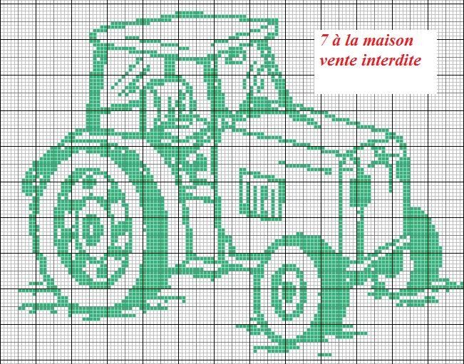 grille gratuite : tracteur - Le blog de 7 à la maison, point de croix,  tricot, grilles gratuites...