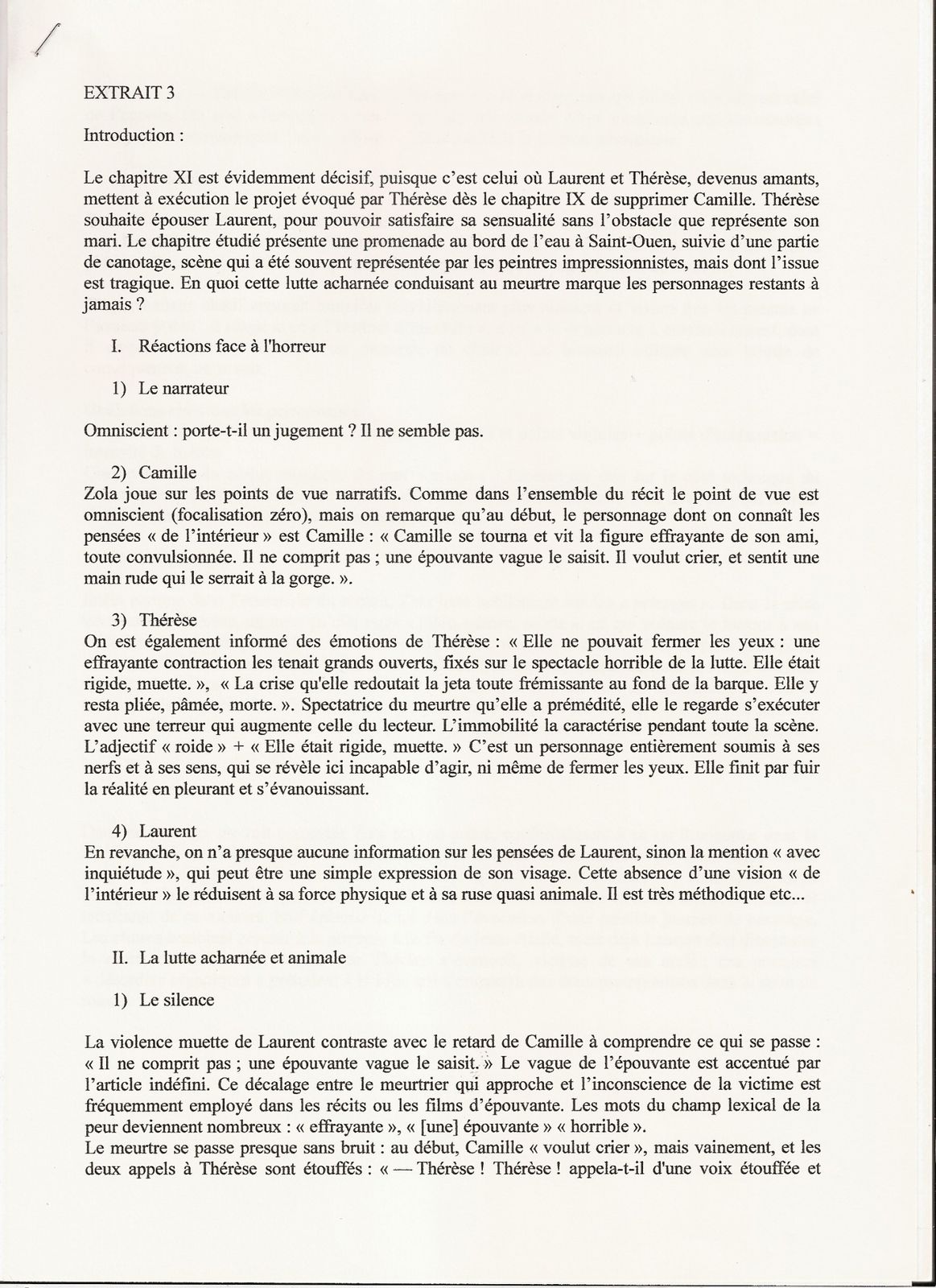 Thérèse Raquin Résumé Chapitre Par Chapitre thérèse raquin chapitre 11 plan commentaire