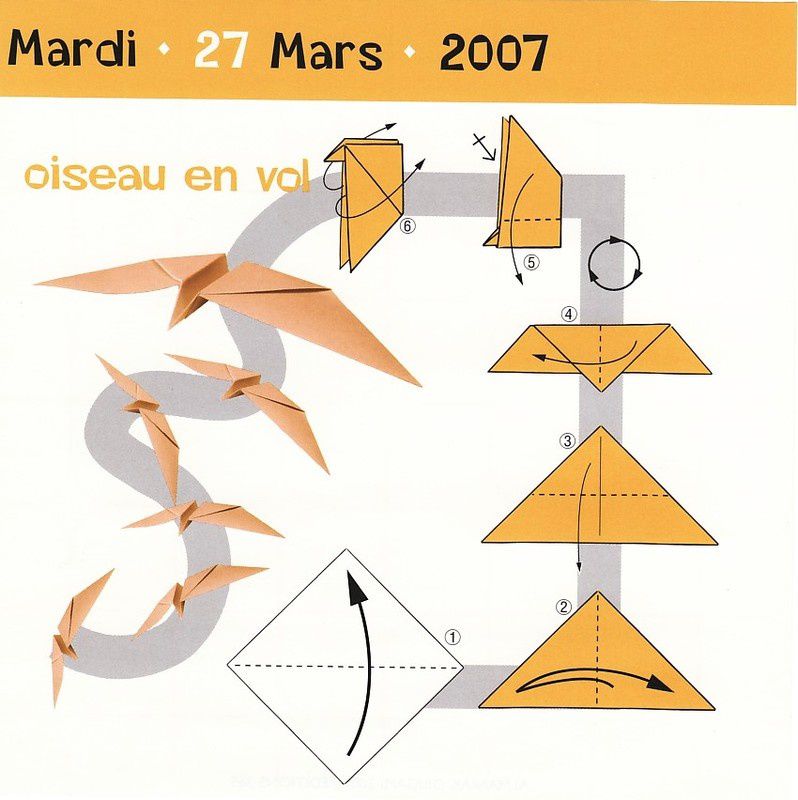 origami facile oiseau qui vole