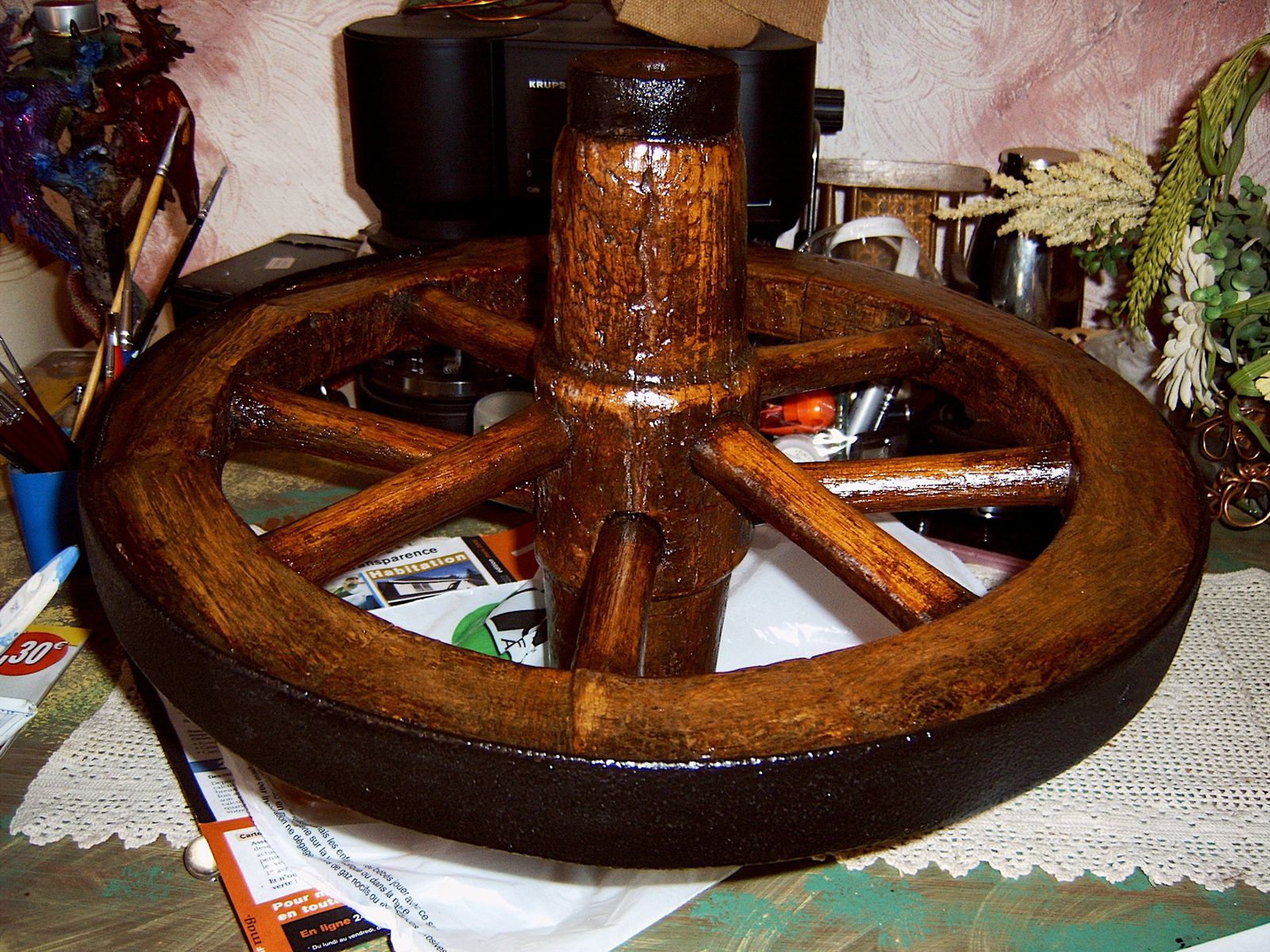 restauration d'une roue de brouette, en bois, ancienne - Le blog de jovelin  rachel