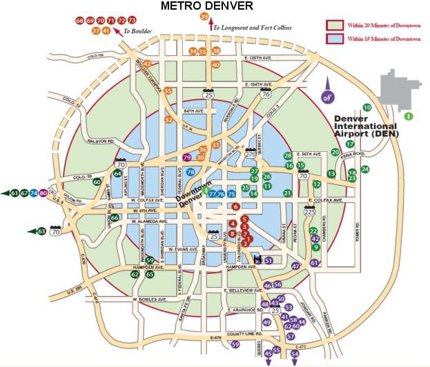 Denver : carte du Métro