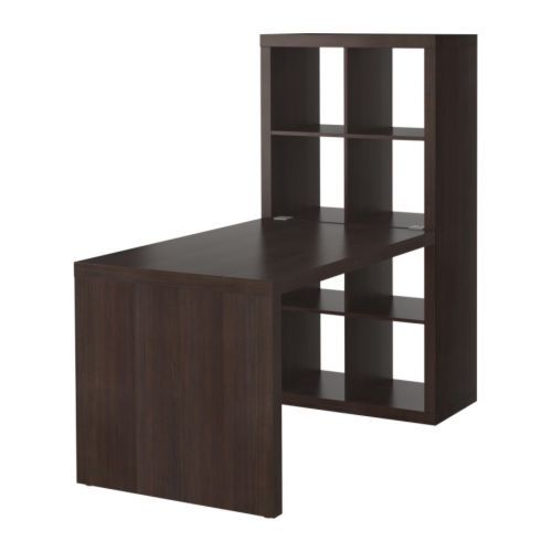 bureau + étagère, ikea, expedit, brun, noir bureau + étagère, ikea, expedit, brun, noir