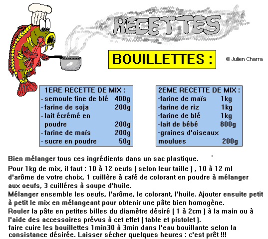 Recettes faciles de bouillettes - Comme un poisson dans l'eau, la pêche,  une passion