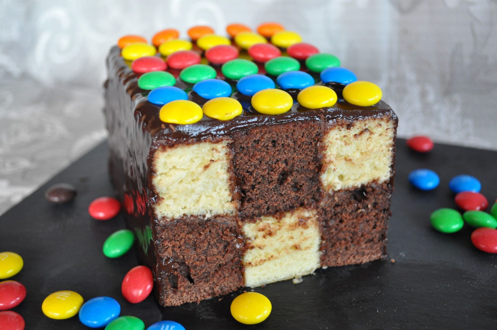 Gâteau damier facile sans moule spécial blog cuisine avec du ...
