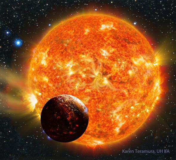 kepler-78b artist's conception of molten planet - Drawing