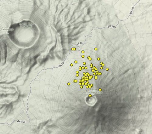 Chaparrastique épicentres séismes 27.01 - 07.02 2014- MA