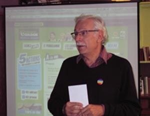 Philippe Meirieu lors de la présentation du site Europe Ecologie Rhône-Alpes