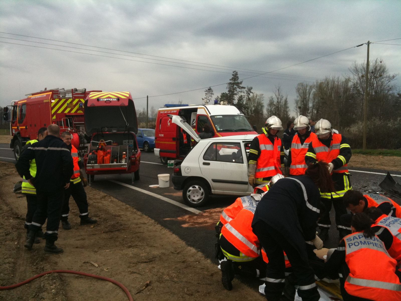 accident de la route sapeurs pompiers de st just st rambert