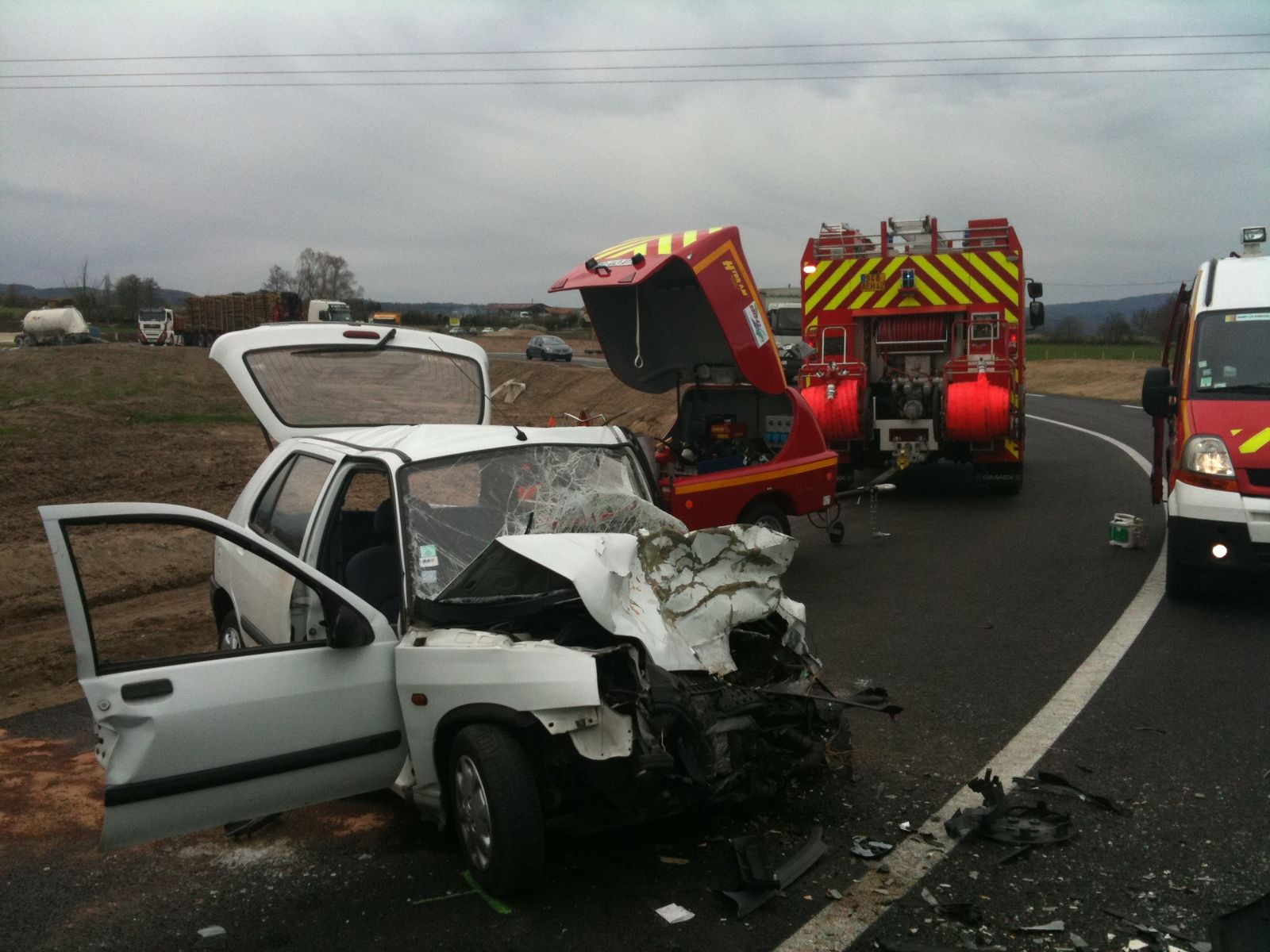 accident de la route sapeurs pompiers de st just st rambert