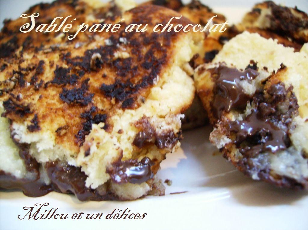 Sablé au chocolat coulant à la poele de Millou sablé à la poele au chocolat (moelleux et panés) de millou et un délices