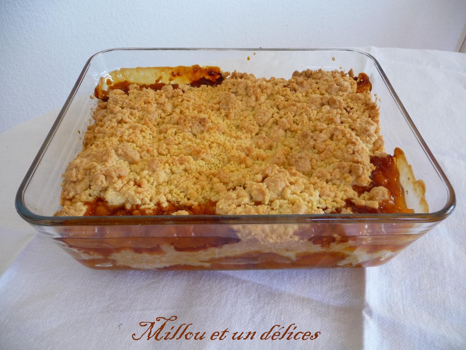 crumble abricot caramel de millou et un delices