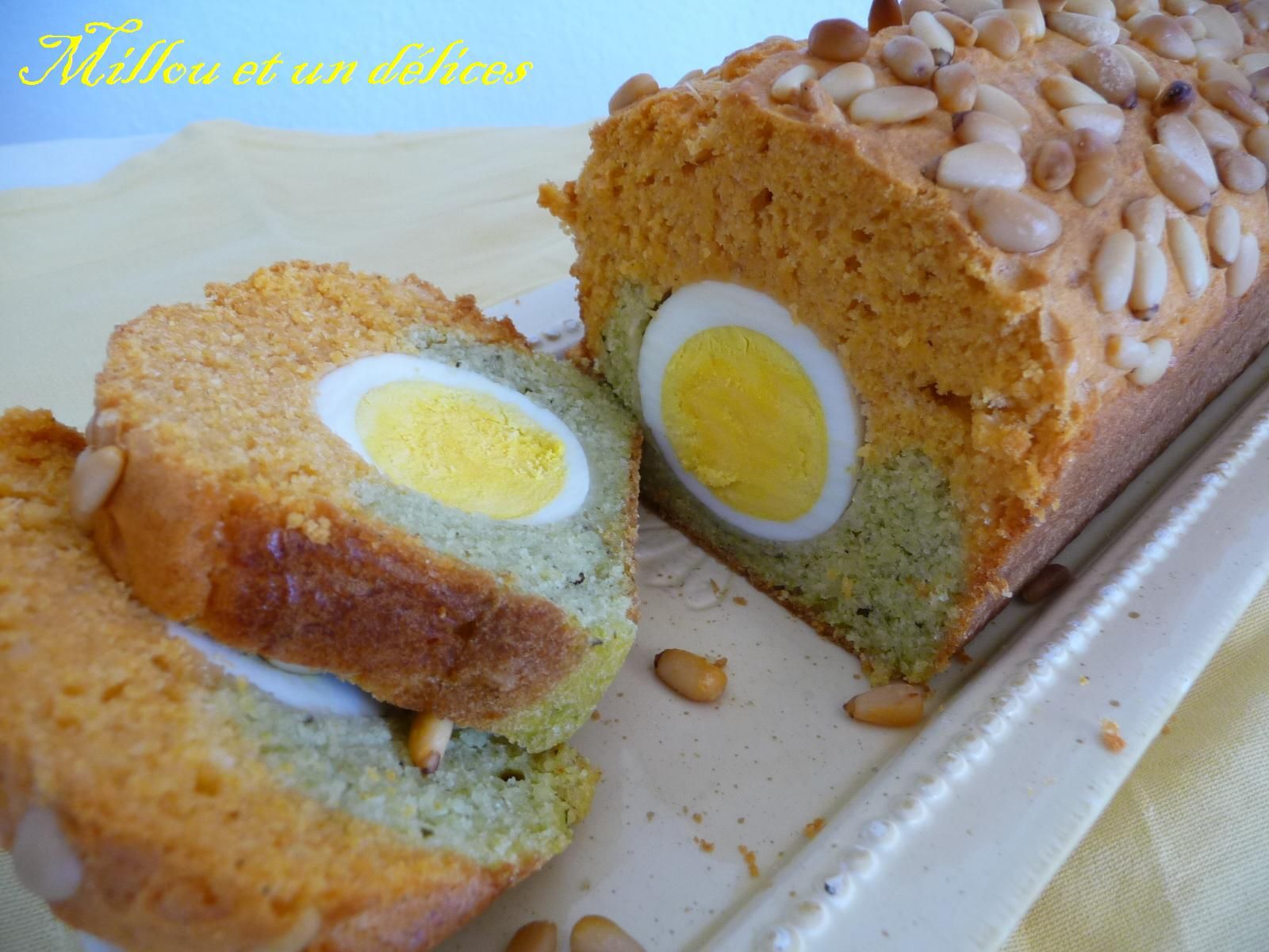 cake surprise de Millou cake surprise ( oeuf dur, tomate, pesto ) de millou et un delices