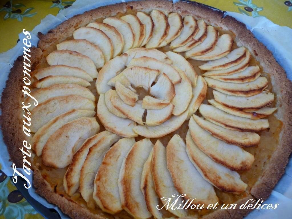 tarte aux pommes sur pâte biscuitée de Millou tarte aux pommes sur pâte façon biscuit de millou et un délices