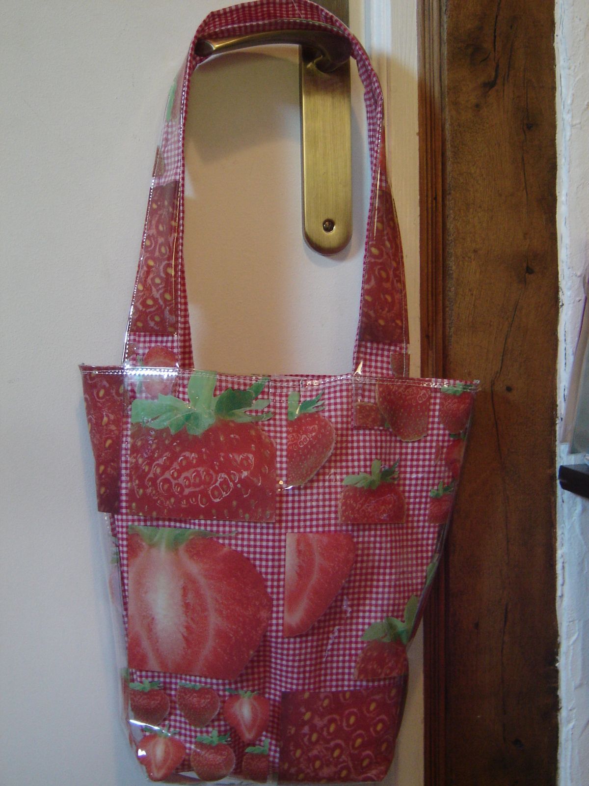 sac toile cirée transparente sac fraises