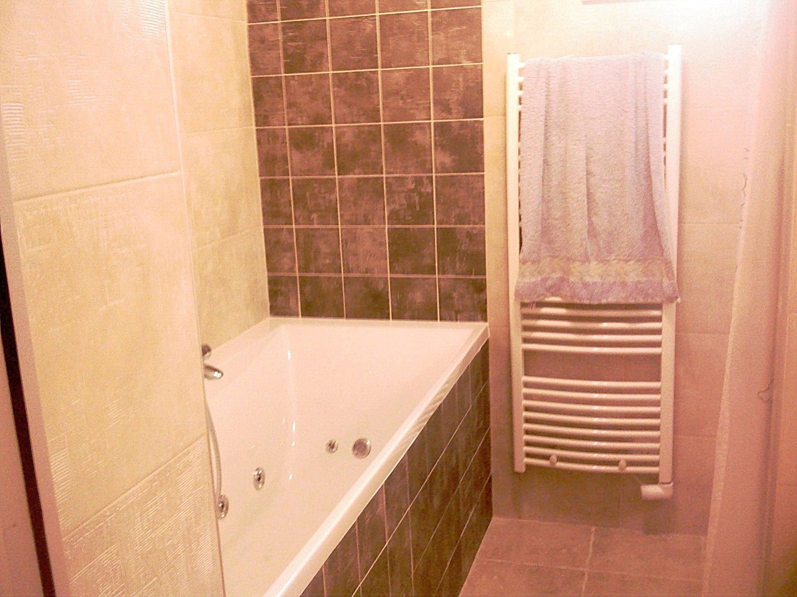 Salle de bain dans 8m², baignoire, douche et lavabo le blog de ...
