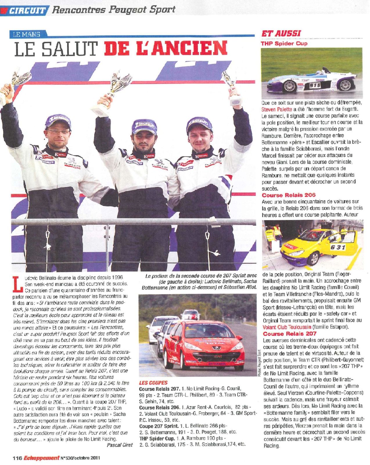 calendrier rencontres peugeot sport 2011
