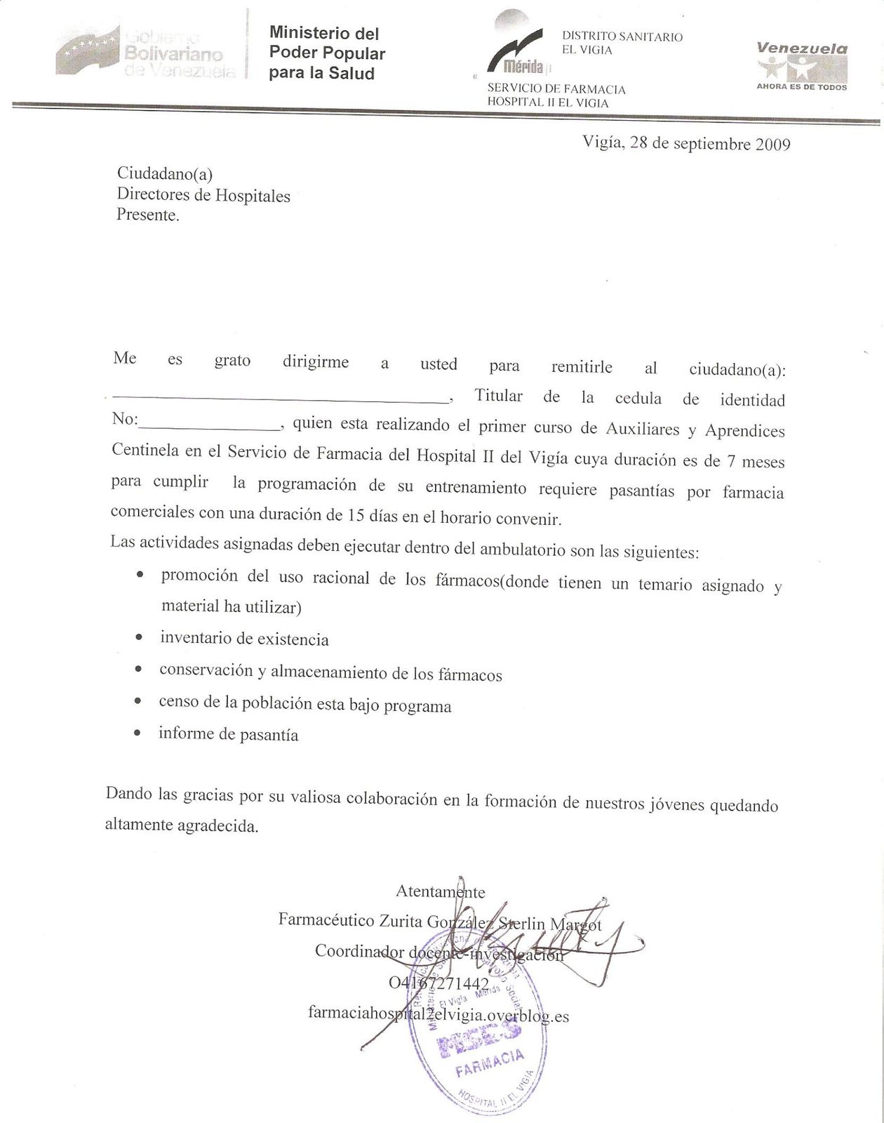 cartas de solicitud
