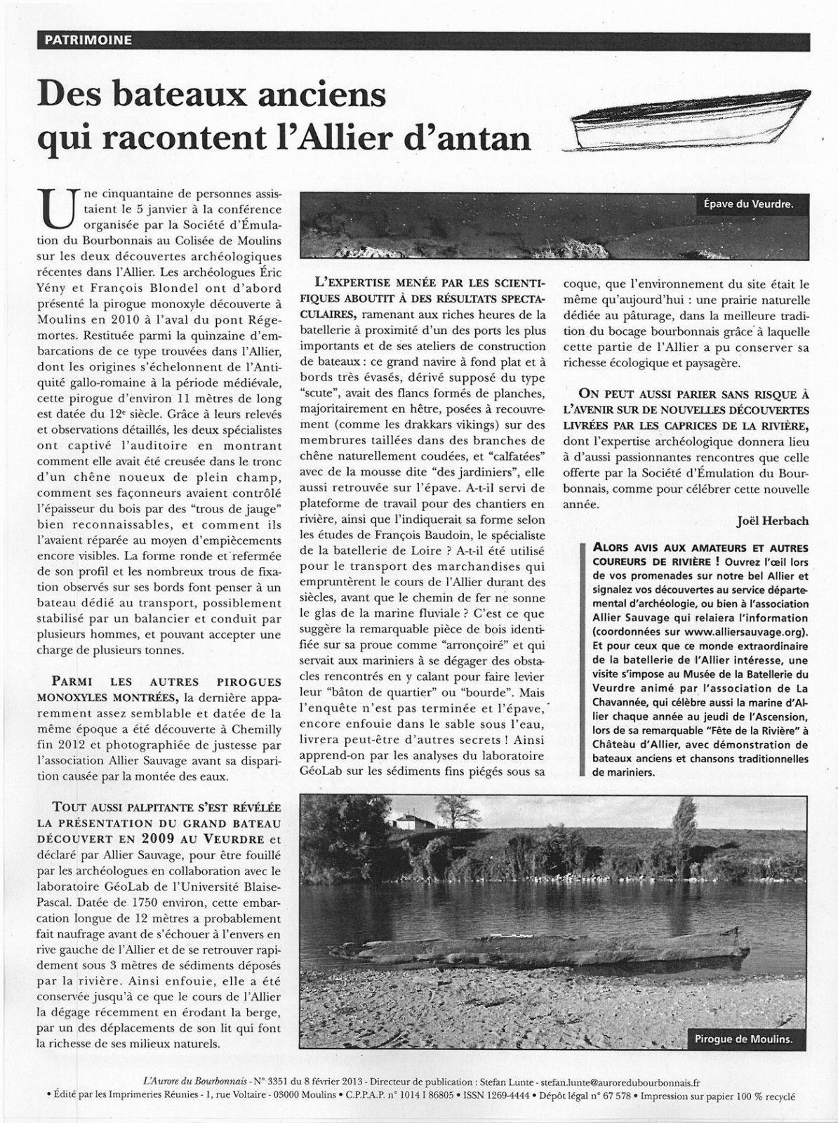 L'Aurore du Bourbonnais du 8 février 2013