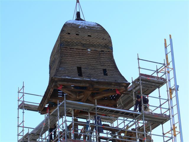 Travaux de réfection du toit et de la reconstruction du clocher. Travaux 2008/2009