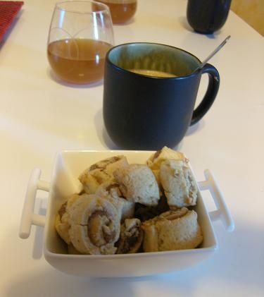 Roulé Sablé au Nutella et Crème de Maron, Café Cannelle et Jus de Pomme maison