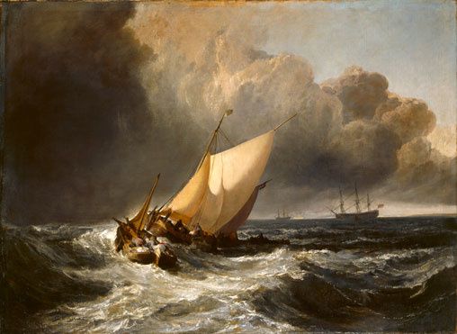 bateaux hollandais dans la tempête