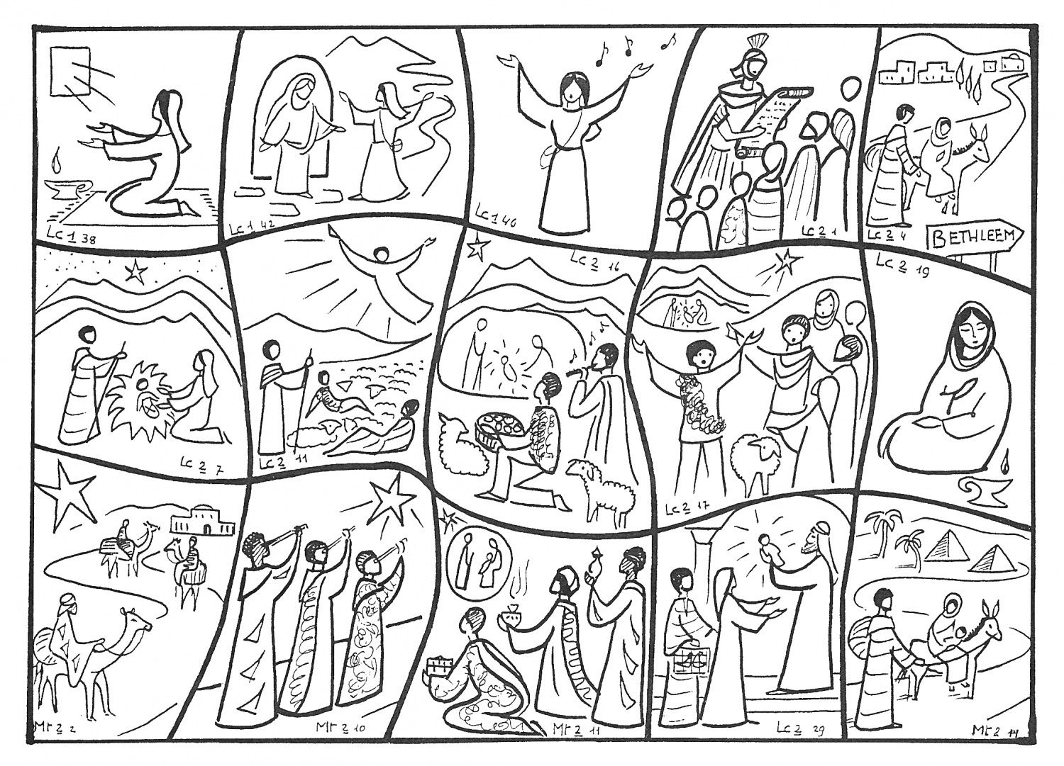 Préparer No l 2015 avec des enfants Doyenné Pau Périphérie La Nativité histoire La Nativite Histoire Coloriage